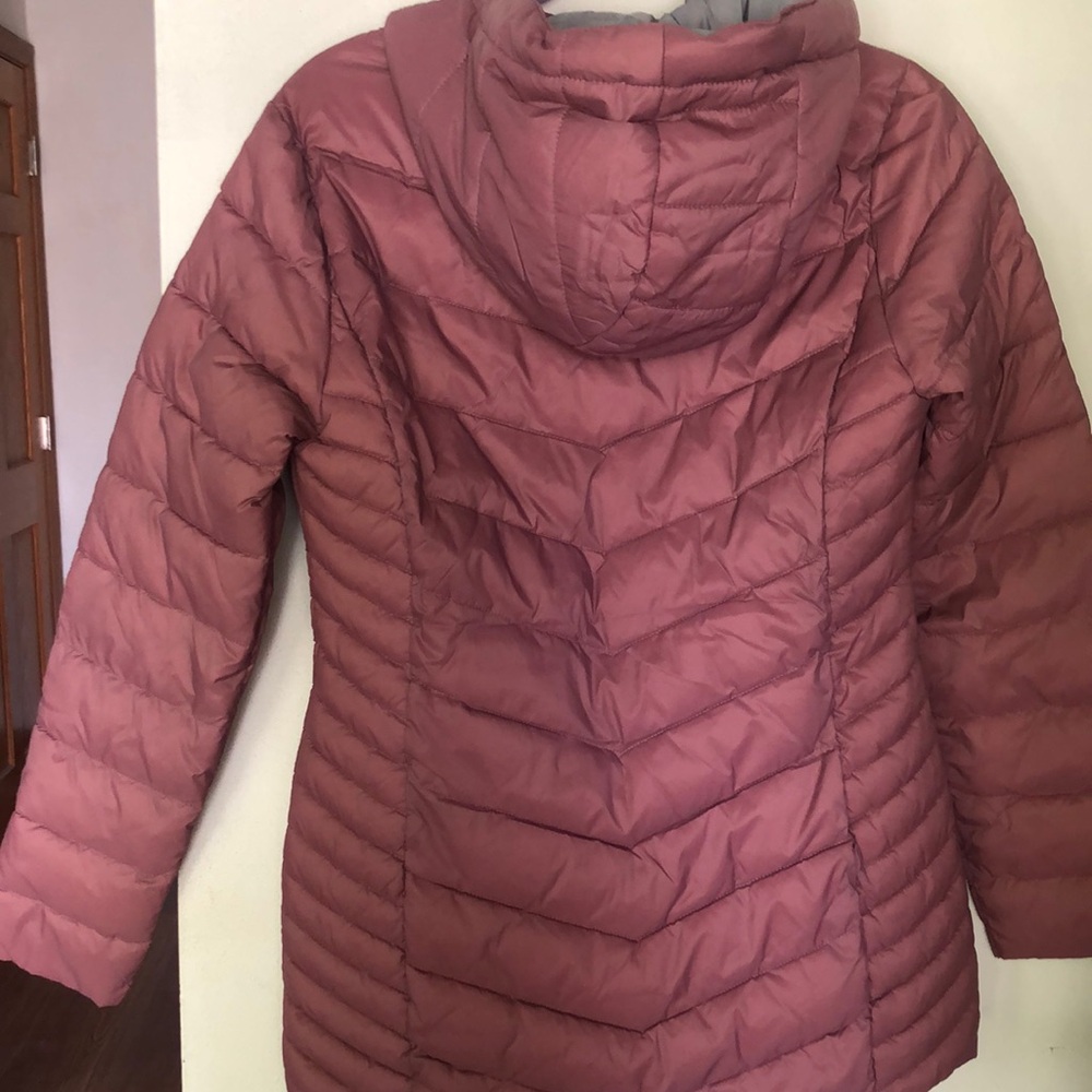Pink and Gray Puffer Jacket with Hood - Picture 7 of 8